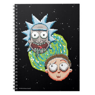 Caderno Espiral Gráfico do Rick Pixelverse e do Portal Morty