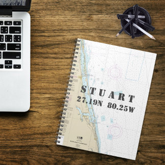 Caderno Espiral Gráfico náutico de Longitude do Stuart FL Latitude