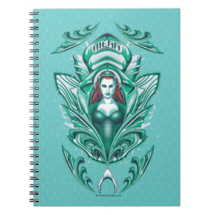 Caderno Espiral Gráfico ornamentado de Aquaman   Mera
