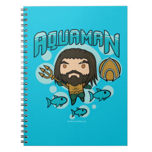 Caderno Espiral Gráfico submarino de Aquaman   Chibi Aquaman