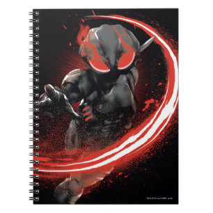 Caderno Espiral Gráfico vermelho do furto do Manta preto de
