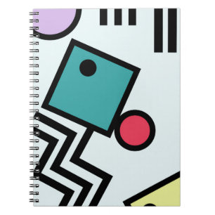 Caderno Espiral Gráficos abstratos do estilo do pop art de 80s