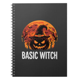 Caderno Espiral Gráficos Básicos de Halloween Feiticeira Abóbora L