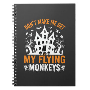 Caderno Espiral Gráficos de Casa Assombrada de Macacos Voadores de