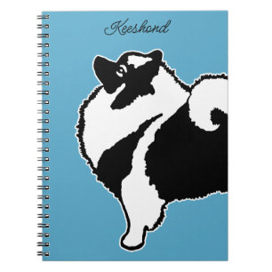Caderno Espiral Gráficos Keeshond - Arte de Cachorro Original