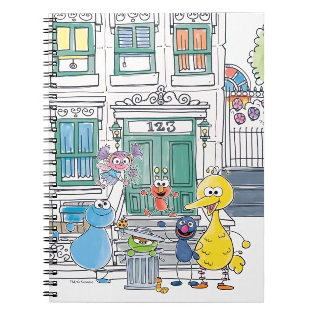 Caderno Espiral Gráficos Sesame Pals Doodley (Frente)