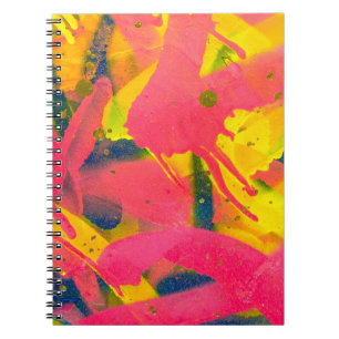 Caderno Espiral Grafite colorido. Artarte de abstrato de encerrame