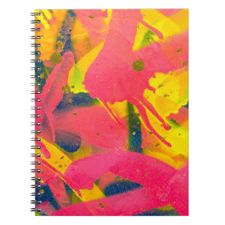 Caderno Espiral Grafite colorido. Artarte de abstrato de encerrame
