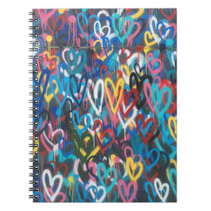 Caderno Espiral Grafiti Hearts
