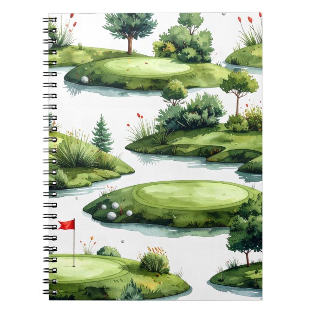 Caderno Espiral Grama de Treino de Golfe (Frente)