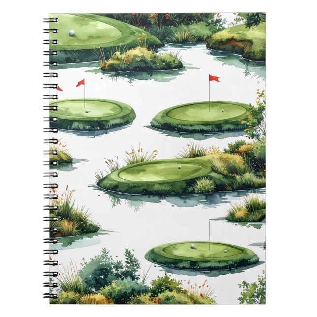 Caderno Espiral Grama de Treino de Golfe (Frente)