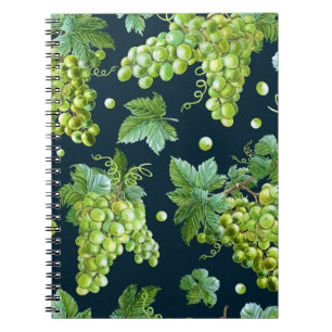 Caderno Espiral Grama Verde: Padrão Escuro de Aquarela
