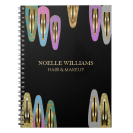 Caderno Espiral Grampo de Cabelo Moderno Profissional com Brilho E
