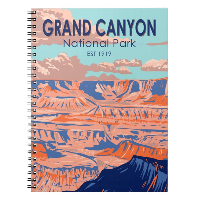 Caderno Espiral  Grand Canyon National Park Arizona Vintage (Frente)