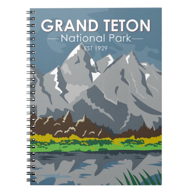 Caderno Espiral Grand Teton National Park Wyoming Vintage (Frente)
