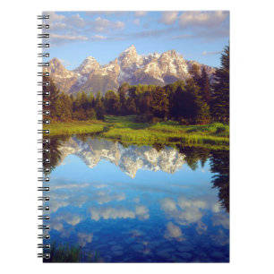 Caderno Espiral Grand Tetons refletidos no rio Snake
