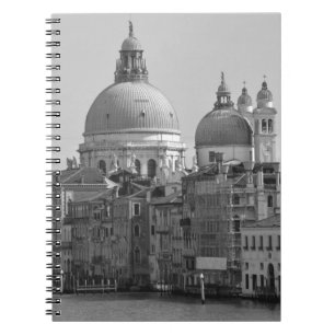 Caderno Espiral Grande Canal Branco Negro Venice Itália Viagem