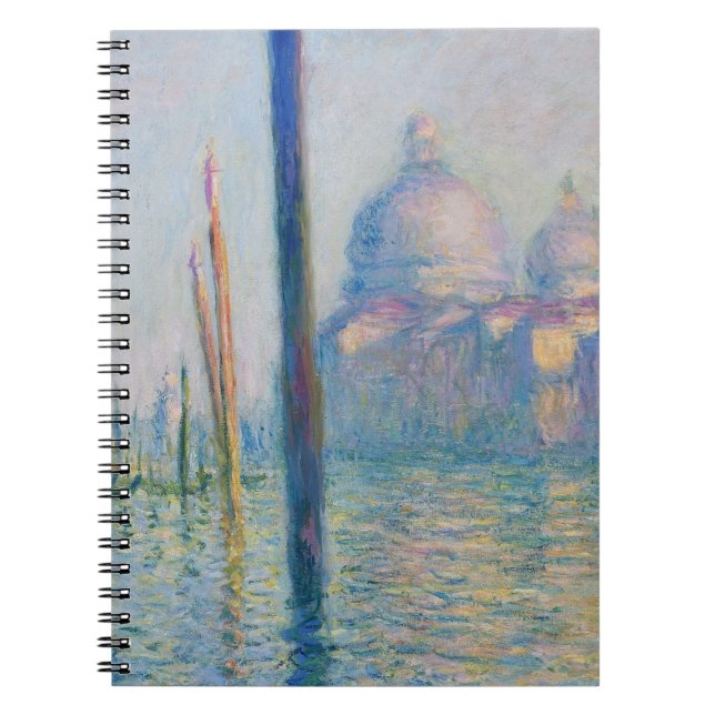 Caderno Espiral Grande Canal Monet Veneza Itália Pintura Clássica (Frente)