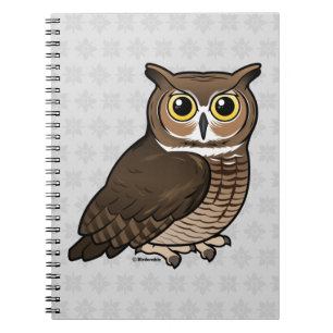 Caderno Espiral Grande coruja Horned