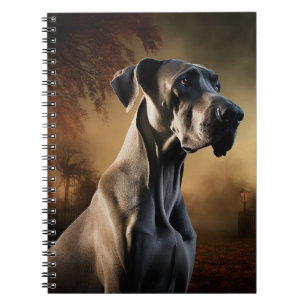 Caderno Espiral Grande Danês Assustador de Halloween