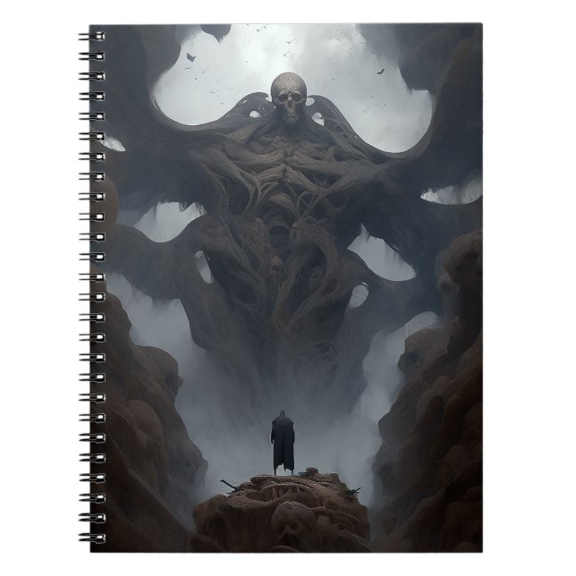 Caderno Espiral Grande Demônio Criador Dark Fantasy Horror (Frente)
