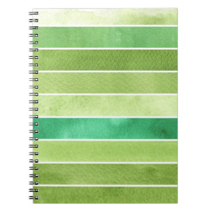 Caderno Espiral grande fundo verde da aguarela - aguarela