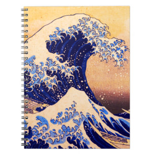 Caderno Espiral Grande onda de Hokusai