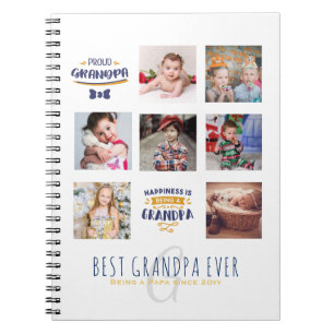 Caderno Espiral GRANDPA FOTO COLAGEM PRESENTE Pop Papai Orgulhoso