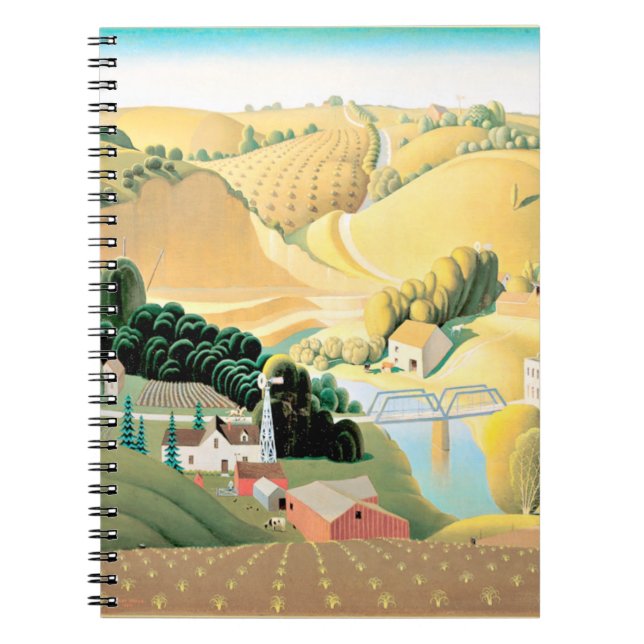 Caderno Espiral Grant Wood - Stone City, Iowa, pintura de arte (Frente)