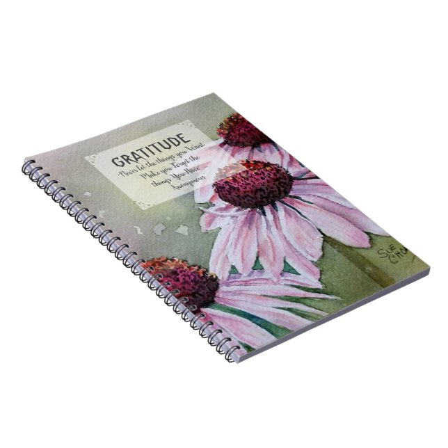 Caderno Espiral Gratidão de Daisies Rosa (Lado Direito)
