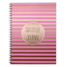 Caderno Espiral Gratidão de Ombro das Estrias de Bronze Dourado ro