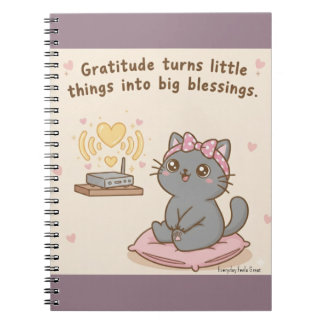 Caderno Espiral Gratidão Muda Tudo - Notebook Diário