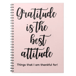 Caderno Espiral Gratitude is the best Attitude Pink Journal Book