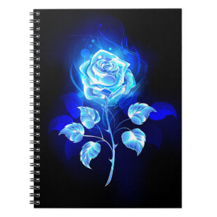 Caderno Espiral Gravação de Rosa Azul