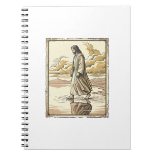 Caderno Espiral Grave Espiritual Água Caminhada Gravura