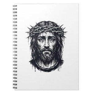 Caderno Espiral Gravura Antiga Coroa de Espinhos Retrato Sagrado