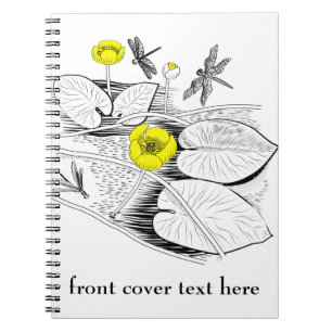 Caderno Espiral Gravura de lírios
