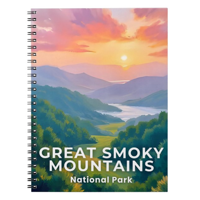 Caderno Espiral Great Smoky Mountains National Park Watercolor (Frente)