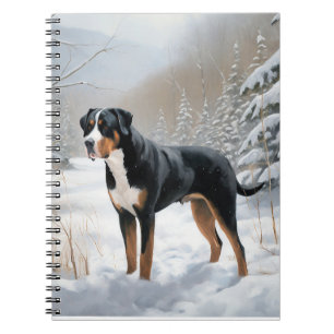Caderno Espiral Greater Swiss Mountain Deixe Nevar Natal
