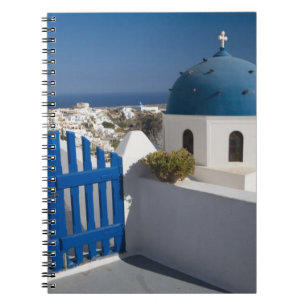 Caderno Espiral Grécia e Ilha Grega de Santorini a partir do