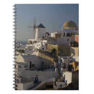 Caderno Espiral Grécia e Ilha Grega de Santorini cidade de Oia