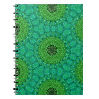 Caderno Espiral Green and Blue Circular Pattern Spiral Notebook