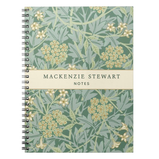 Caderno Espiral Green Jasmine Botanical Pattern (Frente)