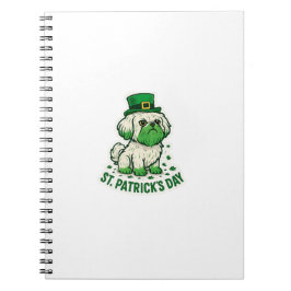 Caderno Espiral Green Leprechaun Shih Tzu St.Patrick's Day