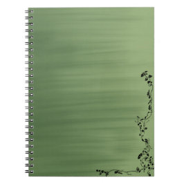 Caderno Espiral Green Notebook with Floral Accent – Stylish Journa