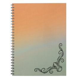 Caderno Espiral Green & Orange Ombre Notebook with Black Accent