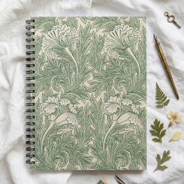 Caderno Espiral Green Tulips William Morris Spiral