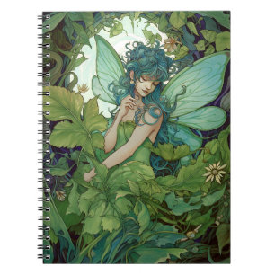 Caderno Espiral Green Woodland Fairy Fantasy Art