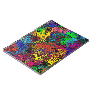 Caderno Espiral Grelhas coloridas abstrato / Espiral