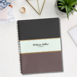 Caderno Espiral Grelhas Negras Minimalistas Modernas
